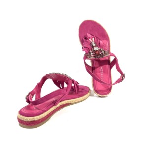 Apepazza Damensandalen -Fuchsia Veloursleder