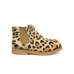 Punto Pigro - Boots Lammfell und Kreppsohle Leopard