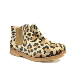 Punto Pigro - Boots Lammfell und Kreppsohle Leopard