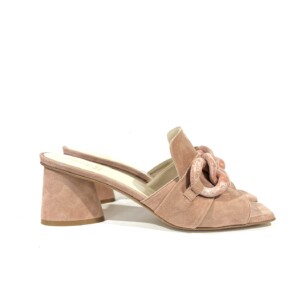 Damenschuhe Mules Rosa Veloursleder -Jeannot