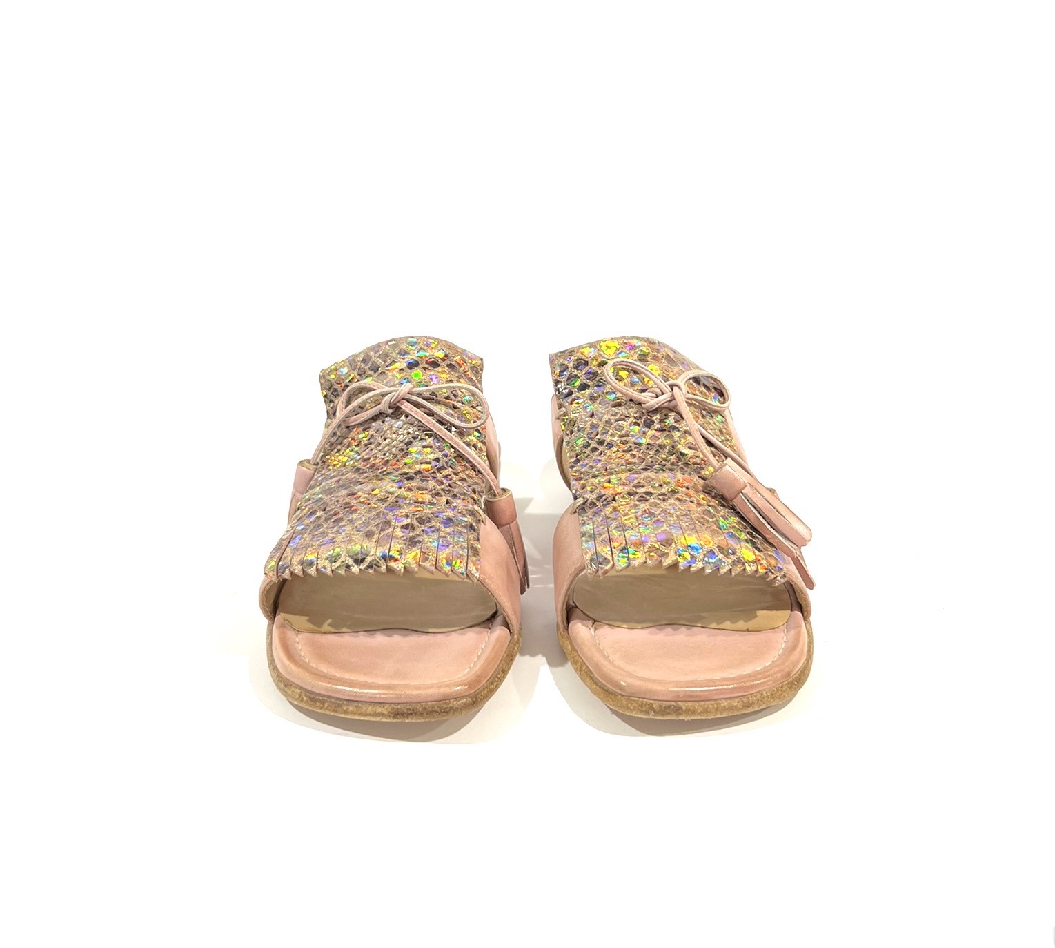 Rosa Sandalen aus Leder La Bottega di Lisa–Damenschuhe