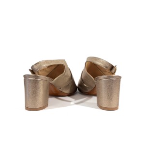 La Bottega di Lisa Damenschuhe Damensandale Absatz --Rosagold Leder