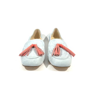 Le Prosperine Damenschuhe Loafers Velours Hellblau