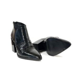 Ducanero Damenschuhe -Boots Schwarz Lackleder Absatz