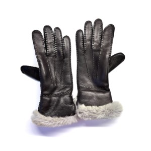 Damen-Handschuhe aus Hirschleder Farbe Dunkelbraun - Restelli