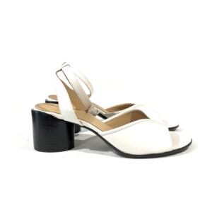 Ink - Damenschuhe Damensandale -Weiss Leder