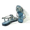 Flache Sandalen Pons Quintana Farbe Aqua - geflochtenes Leder