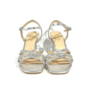 Absatzsandale Damenschuhe - La Belle Silber