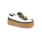 Sneaker Damensneaker Laura Bellariva - Lackleder Weiss-Braun