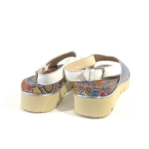 Weisse Sandalen Leder Accatino Weiss:Hellblau