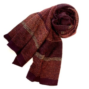 Schal Wolle Barbieri bordeaux gestreift RS172