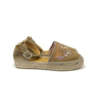 Espadrilles Beige Maypol Veloursleder