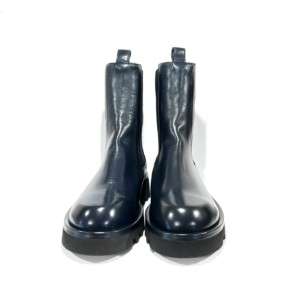 Chelsea Boots Leder Dunkelblau LORENA PAGGI - vorne