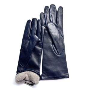 Damen-Handschuhe von Restelli - aus dunkelblauem Leder