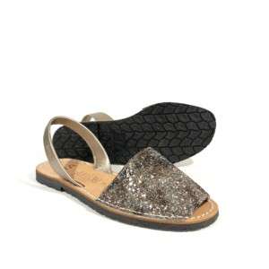 Avarcas - Menorquinas Braun Melange mit Glitter - Sohle