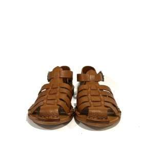 Braune Ledersandale - Punto Pigro-Damensandale - vorne