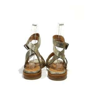 Ledersandale Platin La Bottega di Lisa - hinten