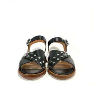 Schwarze Ledersandale La Bottega di Lisa - vorne