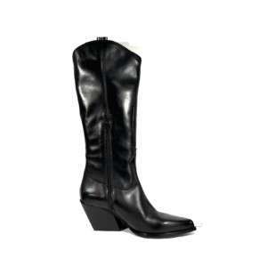 Elena Iachi -Texan Boots - aus schwarzem Leder- Seite