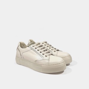 Maimai - Leder-Sneaker Offwhite-Platin, seitlich-