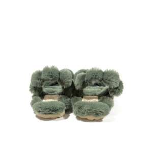 Ria Home -Fur Stripe Grün - hinten