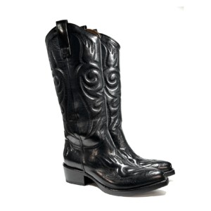 Schwarze bestickte Texan Stiefel Ducanero - seitlich