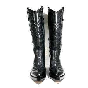Schwarze bestickte Texan Stiefel Ducanero - vorne