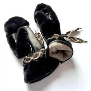 Fäustlinge - Damenhandschuhe Leder Schwarz Restelli