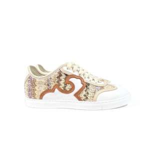 Damensneaker Leder und Bast- Maimai