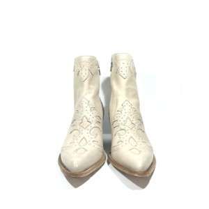 Damenstiefelette Cowboy-Stil - Farbe Creme - DUCANERO-made in Italy
