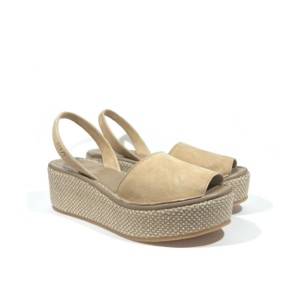 Plateau-Sandale Veloursleder Caramel von RIA