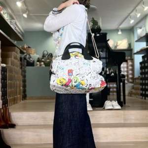 Grosse Bowling-Tasche Leder Cartoon - Laura Di Maggio - Made in Italy-crossbody