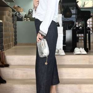 Mini-Tasche aus Leder - Farbe Silber - Laura Di Maggio