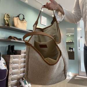 Shopper von Marco Masi - Made in Italy-Rafia-mit Lederprofil Farbe Braun.jpg