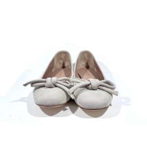 Slingback Ballerina Veloursleder Hellgrau - Caiman Made in Italy