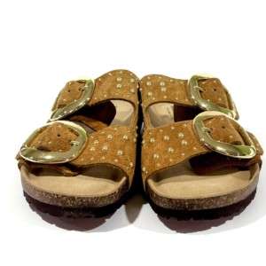 Damensandalen Veloursleder Farbe Brandy Bionatura - Made in Italy