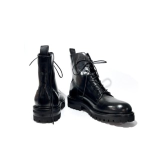 Schnürboots von Ducanero - Leder Schwarz - Damenstiefelette